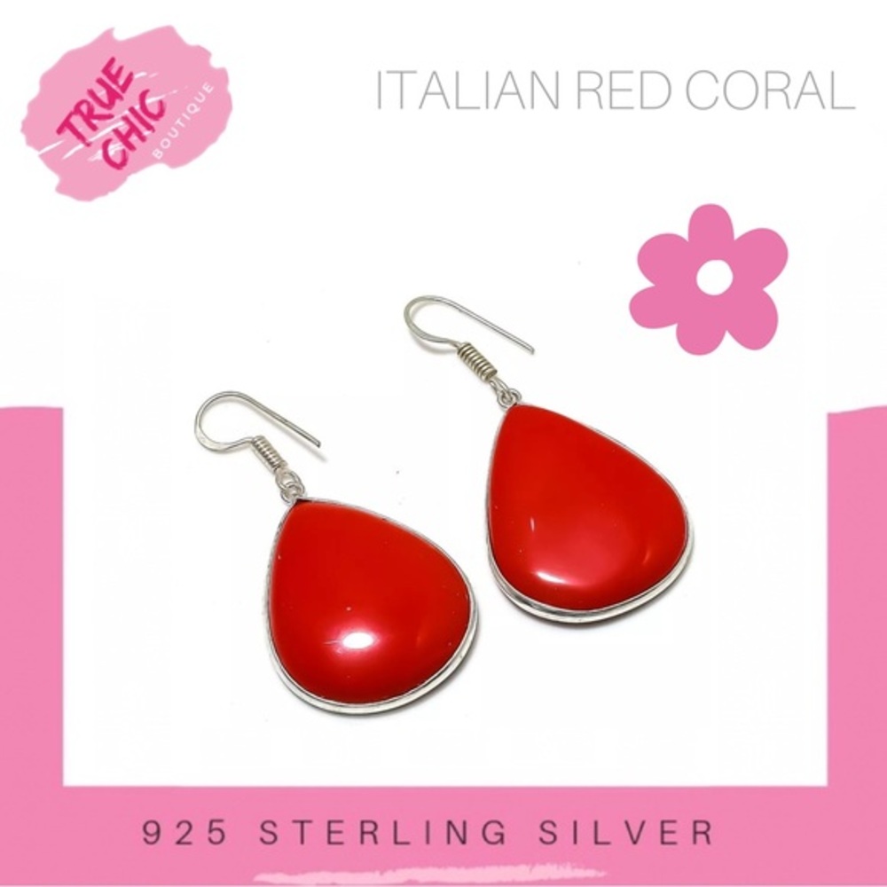 Italian Red Coral Earrings